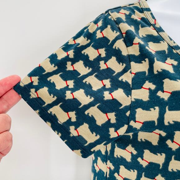 LULAROE Scottie Dog Short Sleeve Scoop Neck Hi-Lo Hem Knit Stretch Top XXS - Picture 4 of 11